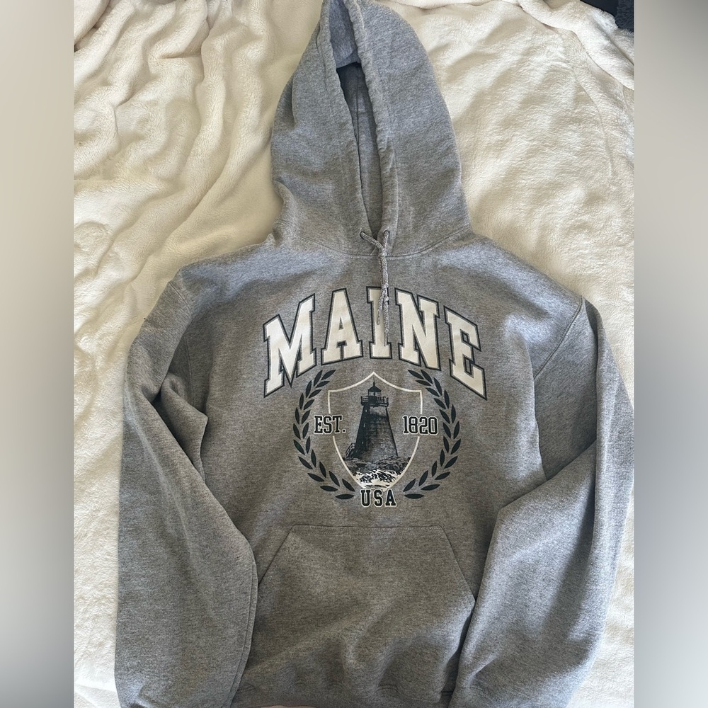 Gildan Gray Maine Hoodie